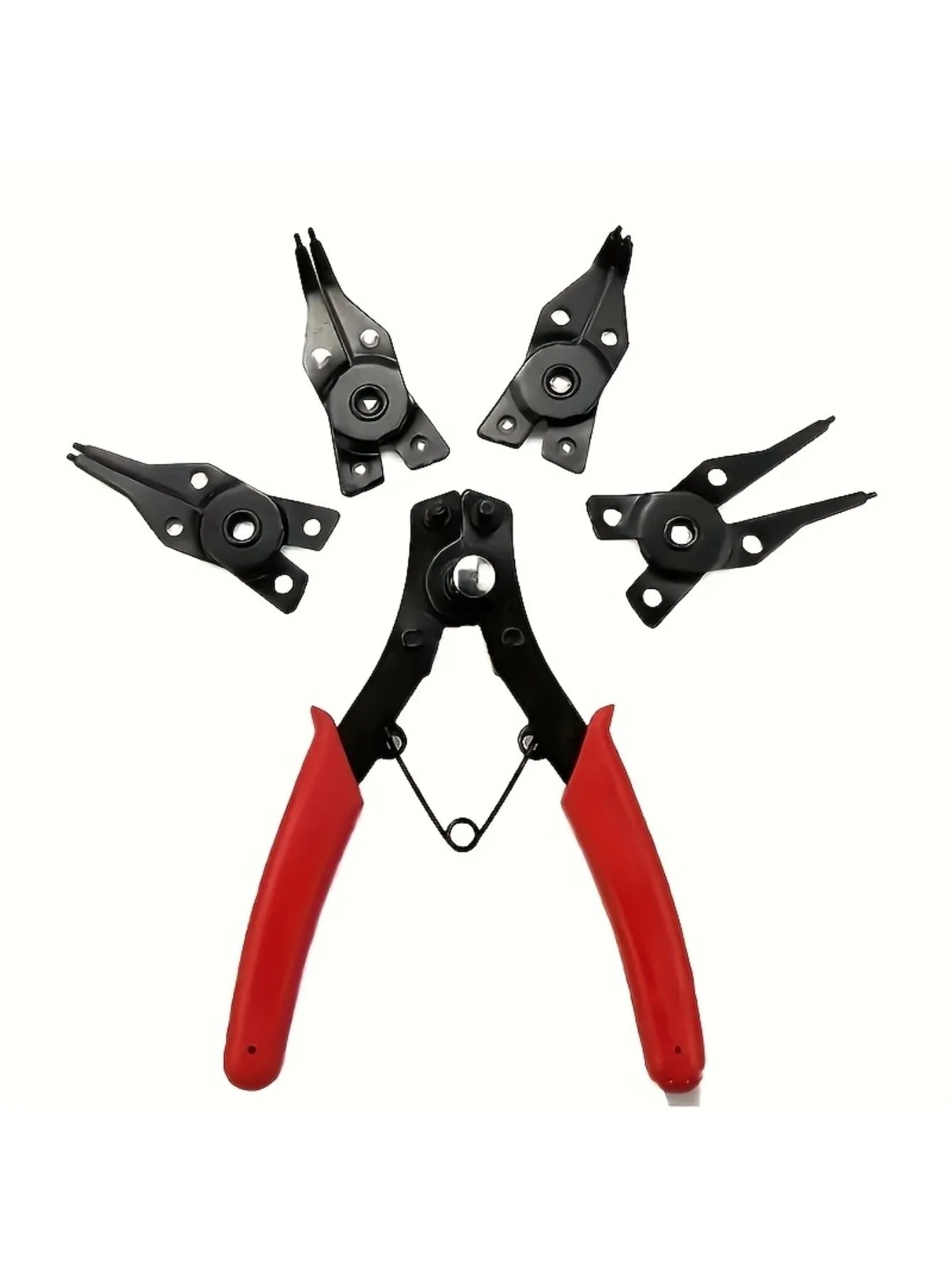 4-In-1 Circlip Pliers Snap Ring Multi Crimp Removable Plier Head