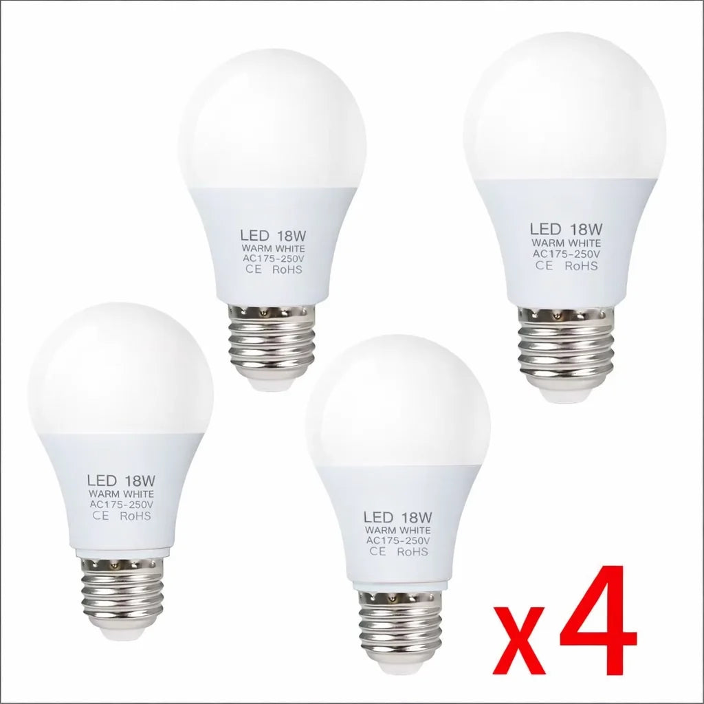 E27 LED Bulb Smart IC Energy Saving Light 220V-240V High Brightness Indoor Home Lighting Ampoule Bombilla Lampada Projector Lamp Zpaxo Warm White 18W