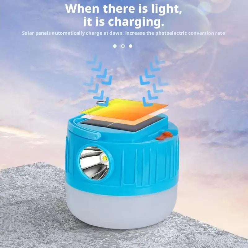 ESMARTER Solar LED Camping Lantern & 2-in-1 Flashlight ST100