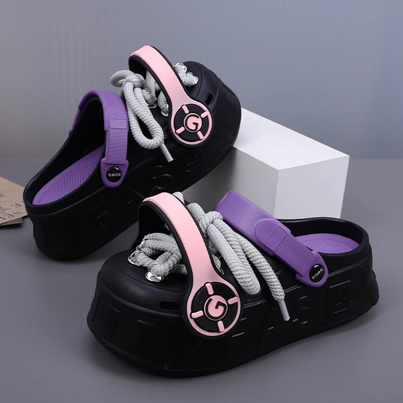 2024 Summer DIY Platform Women's Sandals Non-slip Flat EVA Clogs