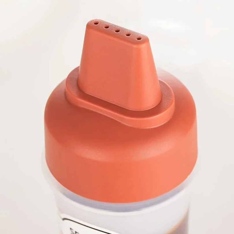 New 5-hole Squeezing Sauce Bottle Dustproof 350ml Plastic Bottle Food Grade PP with Scale Salad Bottle Kitchen Supplies Zpaxo