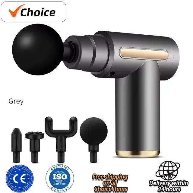 Portable Massage Gun Deep Tissue Wireles Fascia Lightweight Zpaxo Grey Type C Charge