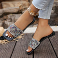 Slippers Women Shiny Rhinestone Outdoor Beach Open Toe Female Casual Zpaxo black 36