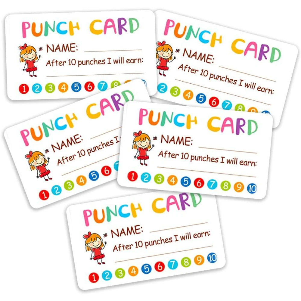 50/100/200Pcs Punch Cards Reward Incentive Card for Classroom Teachers School Student Behavior Motivation Decoration Zpaxo