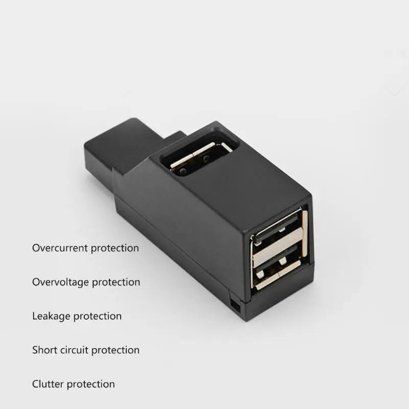 652F Portable USB Adapter Extender 1 to 3 Ports USB2.0 Splitter Multiple Devices to or Laptop Phones Zpaxo