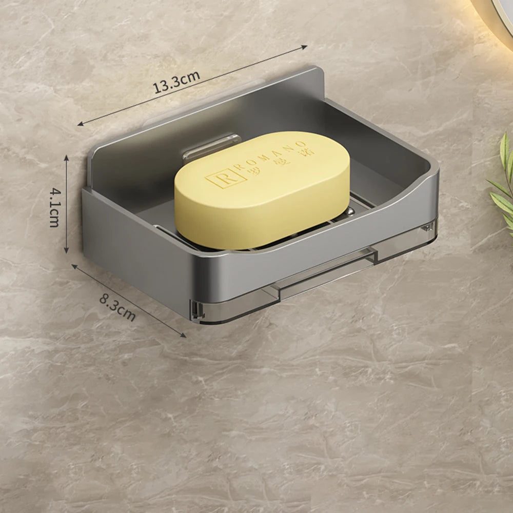 No-Drill Wall Soap Dish Holder with Drain Tray | Bathroom
