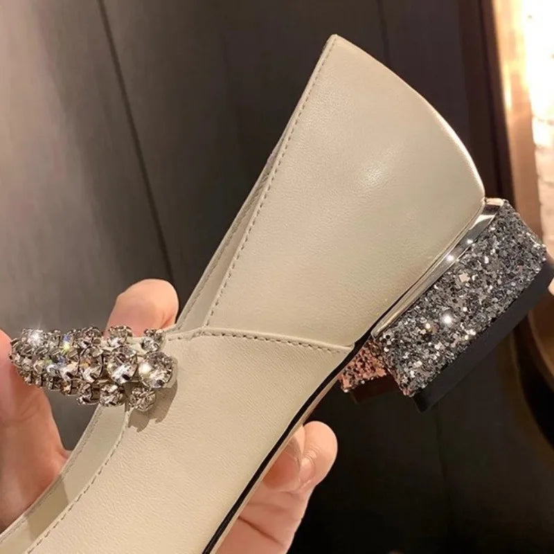 Flat Shoes for Women Spring and Autumn 2025 New Elegant Pointed Toe Rhinestone Leopard Print Shallow Ladies shoes loafers women Zpaxo