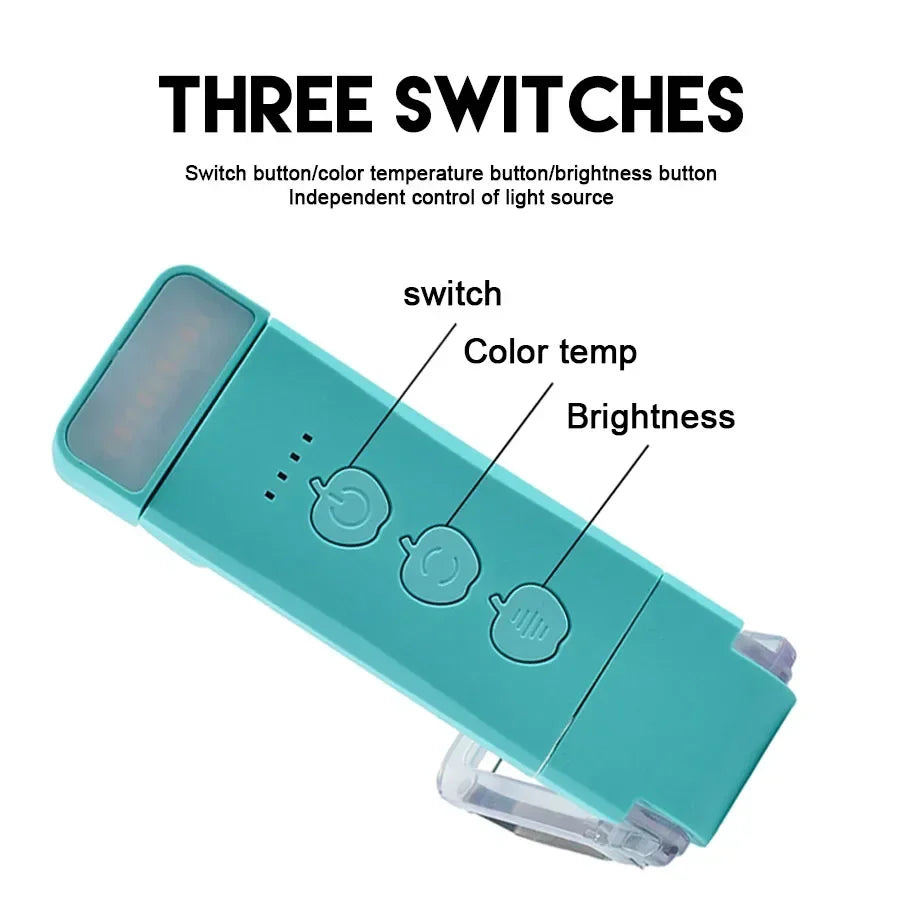 Rechargeable Clip-On Book Light | 15 Levels, 3 Color Modes