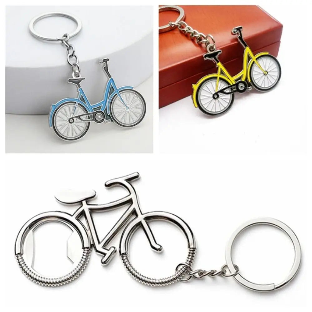 Bar Tool Metal Bicycle Keychain Bike Shaped Multifunctional Bottle Opener Keyring Fashion Portable Bike Key Rings Father's Day Zpaxo