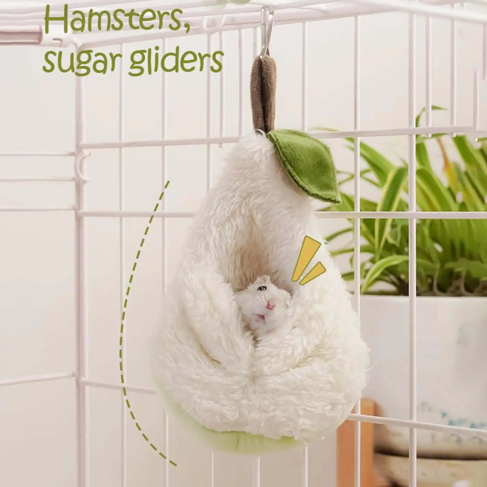 Chinchilla Hammock with Hook House Funny Decor Funny Hamster Bed Warm Nest for Chinchilla Ferret Sugar Glider Squirrel Bunny Zpaxo