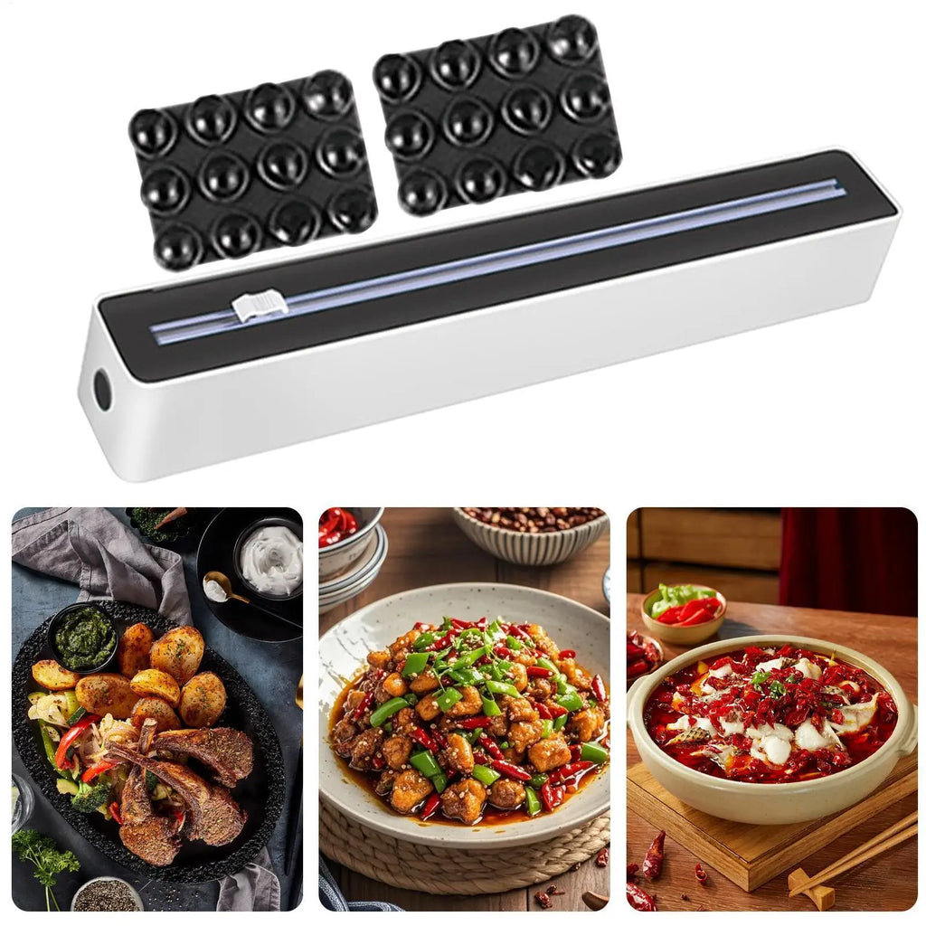 Food Wrap Dispenser Cutter Sturdy Suction Cup Base Aluminum Foil