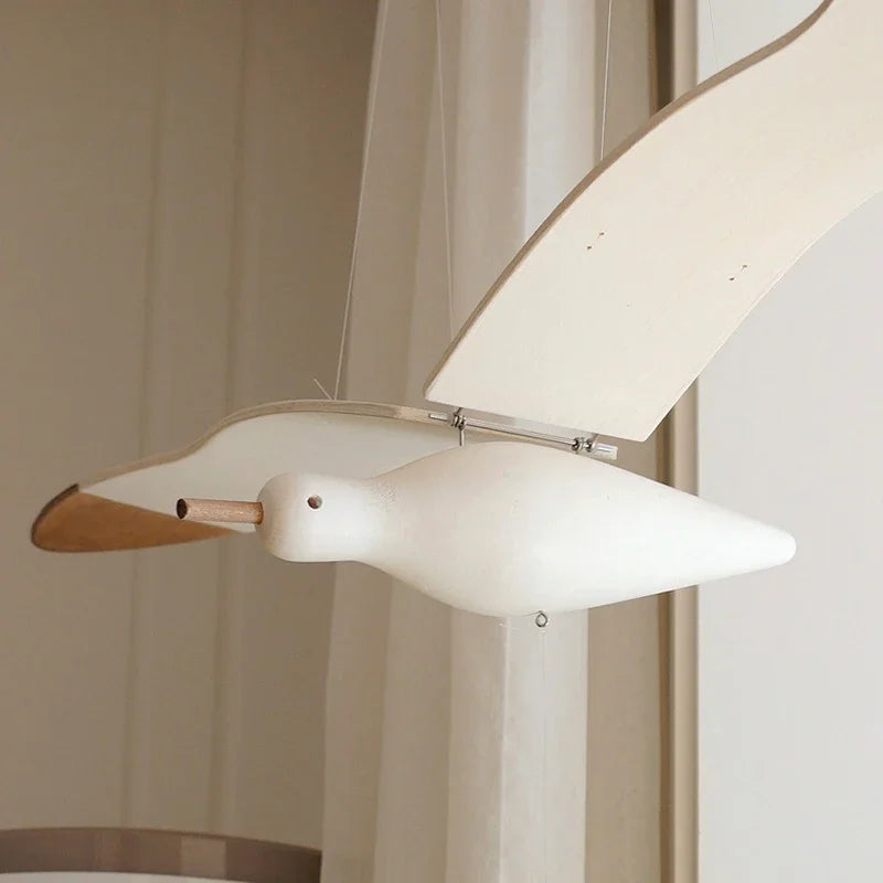 Creative Wall Hanging Fly Seagull Bird Wooden Children Baby Bedroom
