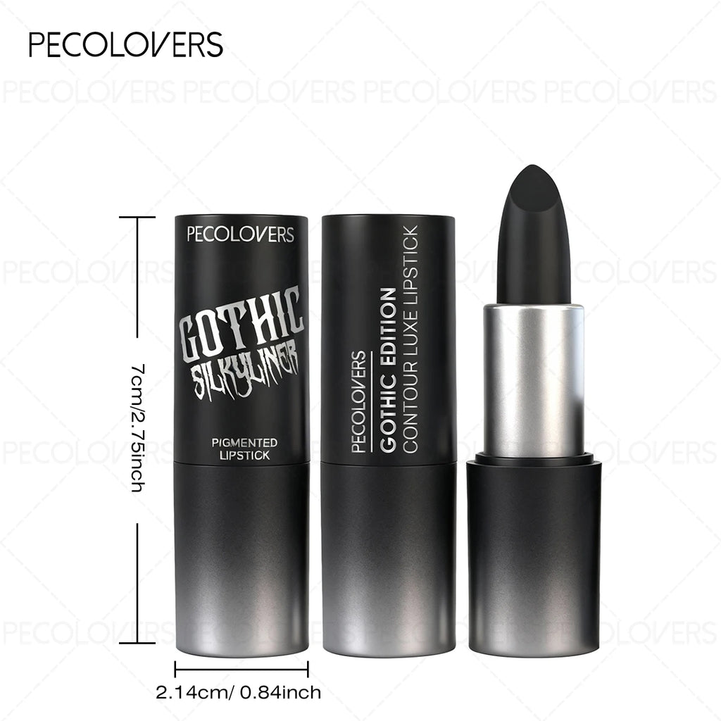1PC Halloween Black Lipstick, Matte Lipstick, Moisturizing, Waterproof And Long-Lasting, Suitable For Vampire And Gothic Makeup Zpaxo