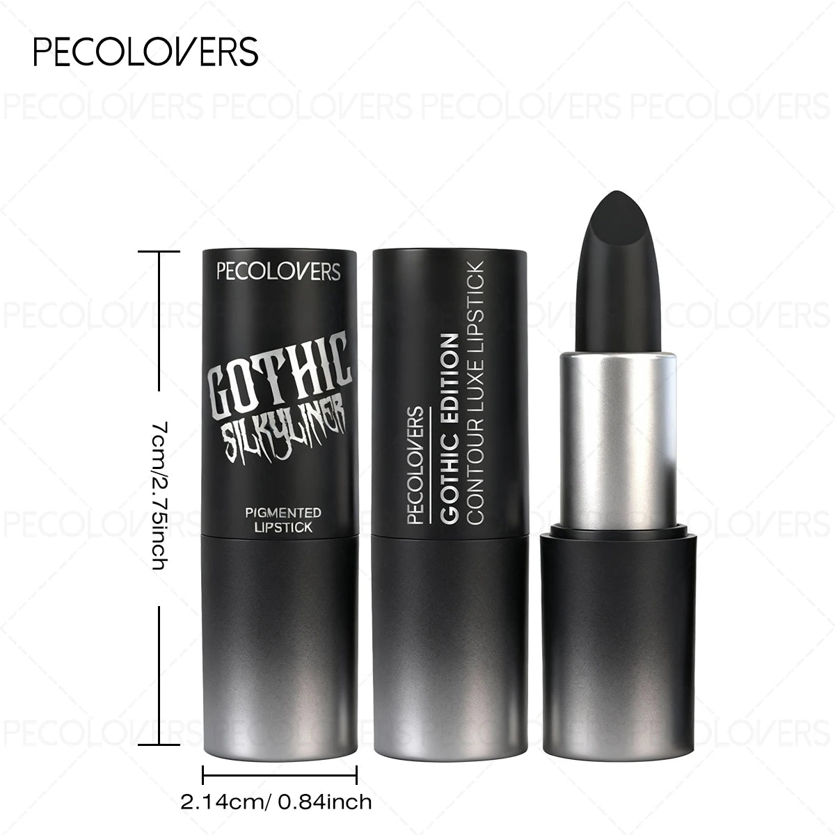 1PC Halloween Black Lipstick, Matte Lipstick, Moisturizing, Waterproof And Long-Lasting, Suitable For Vampire And Gothic Makeup Zpaxo