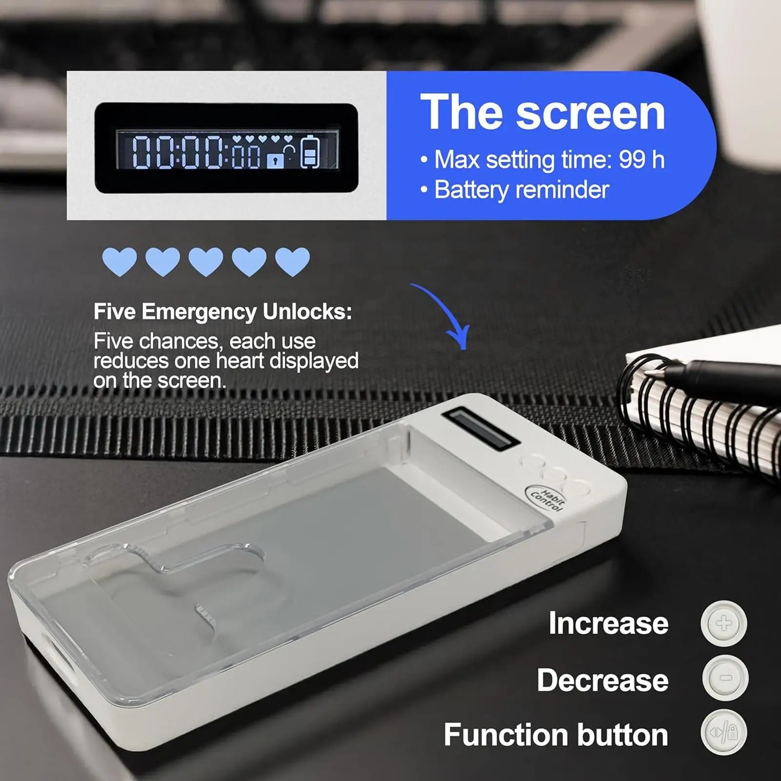 Phone Lock Box Self-control Case Timer Timed Cell Jail Locker