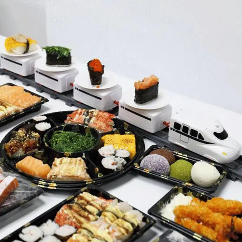 Rotating Battery Operated Train Set For Party Sushi Display Table Swing Plate Montessori Toys For Boys Girls Xmas Party Gifts Zpaxo