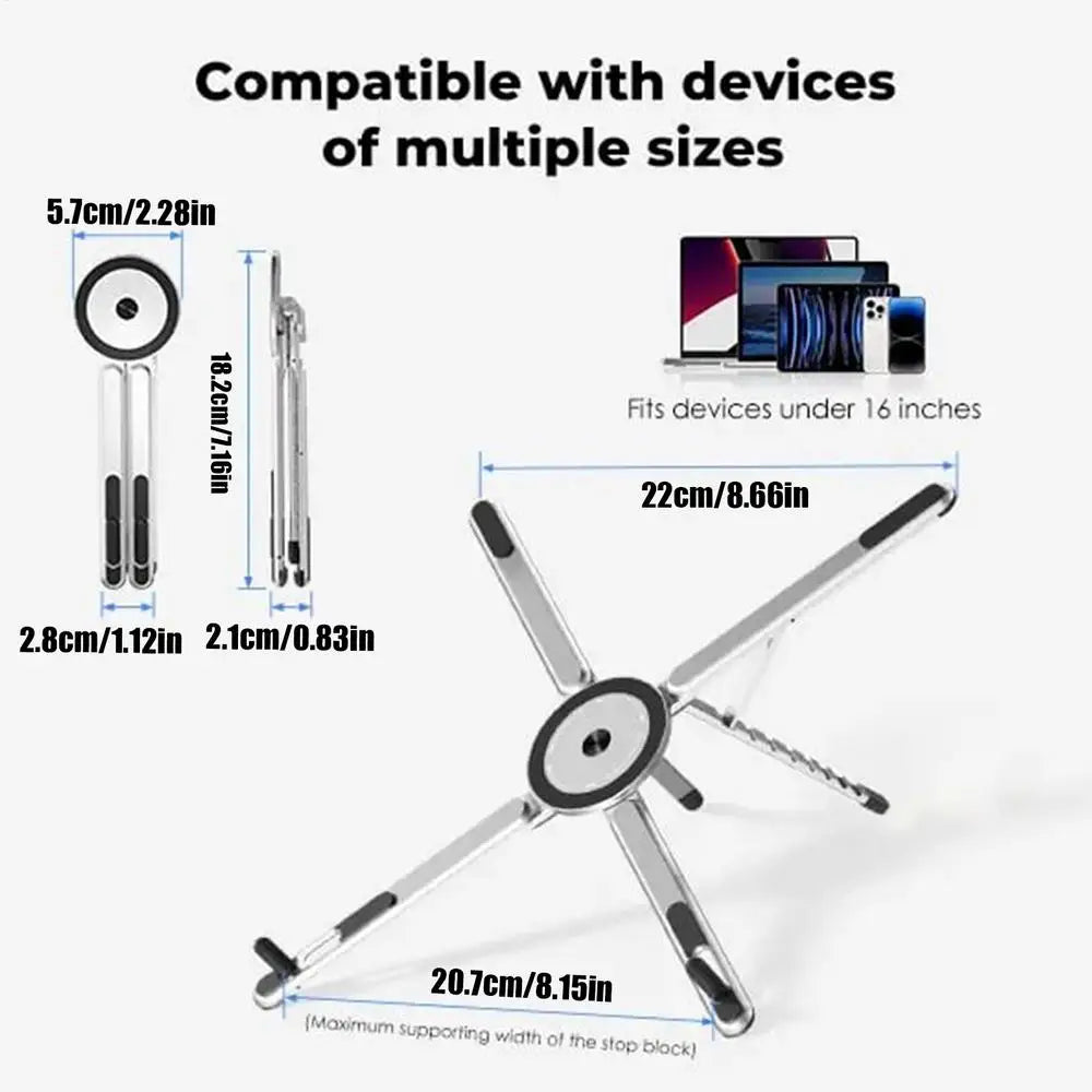 Adjustable Laptop Stand Magnetic Foldable Aluminum Alloy Portable