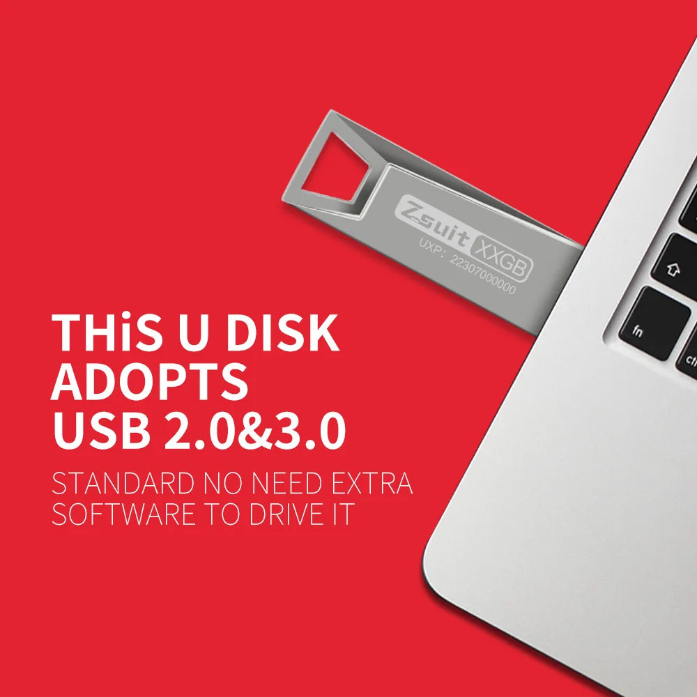 Zsuit New Metal USB Flash Drive 64GB 128GB Pen Drive 4GB 8GB 16GB 32GB Memory Stick Waterproof U Disk Pendrive Storage Disk USB Zpaxo
