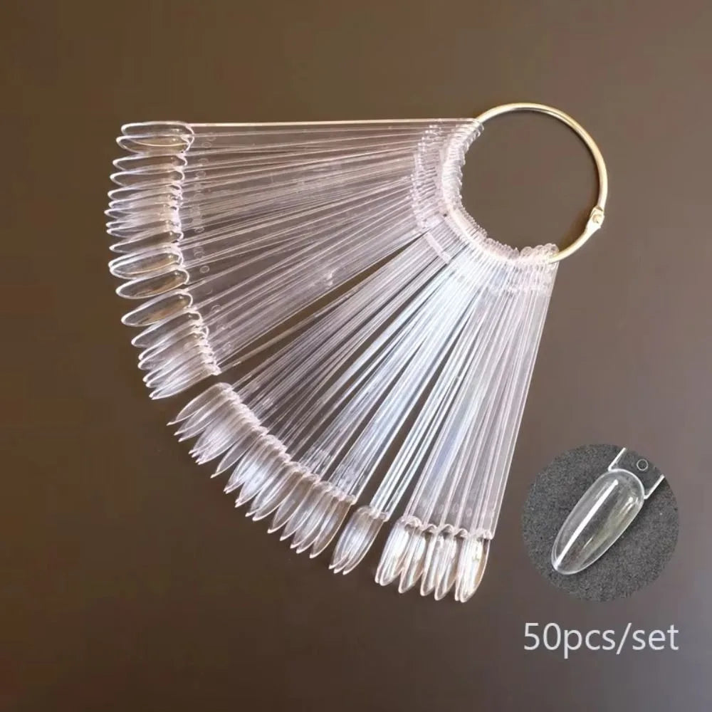Clear Natural Nail Display Sticks Ring Gel Polish Practice Swatch Zpaxo Transparent Color