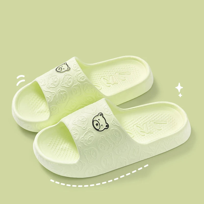 Women Summer EVA Slippers Indoor Home Bath Non Slip Soft Wide Comfort Zpaxo green 40-41