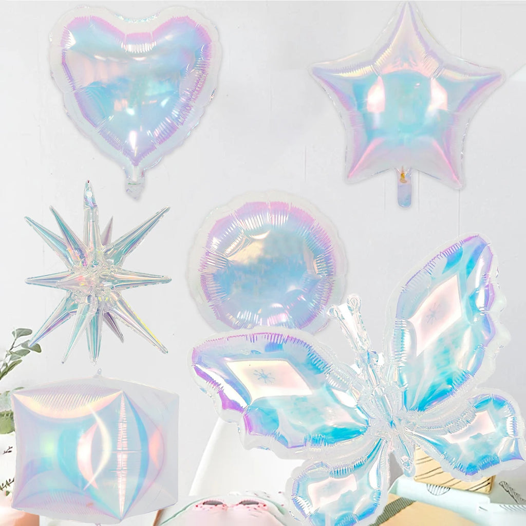 Laser Butterfly Balloon Large Colorful Transparent Foil Balloons