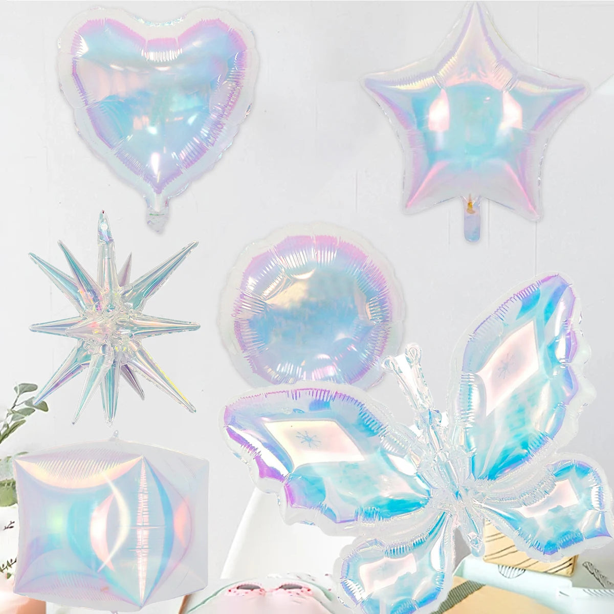 Laser Butterfly Balloon Large Colorful Transparent Foil Balloons
