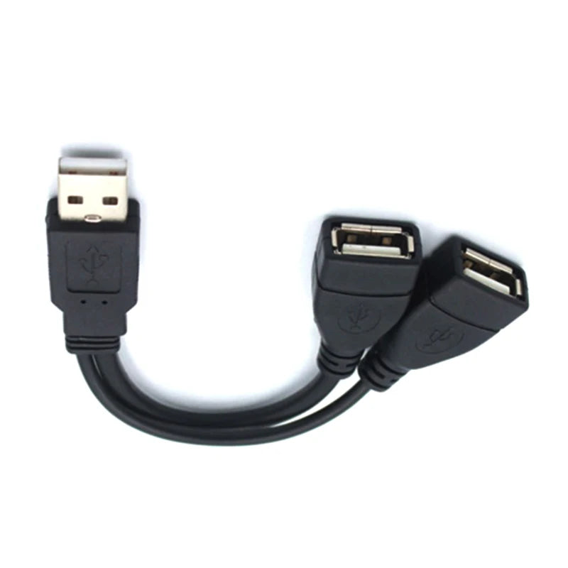 USB 2.0 A 1 Male To 2 Dual USB Female Data Hub Power Adapter One To Two Y Splitter USB Charging Power Cable Cord Extension Cable Zpaxo
