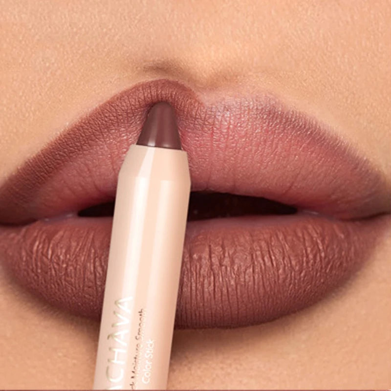 8-Colors Lipstick Pencil Waterproof Sexy Red Matte Contour Tint Lipstick Lasting Non-stick Cup Lipliner Pen Lips Makeup Cosmetic Zpaxo
