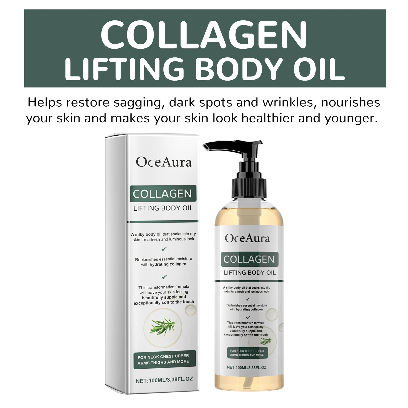 OceAura Collagen Body Oil – Firming, Anti-Aging & Hydrating Collagen Body Oil Zpaxo