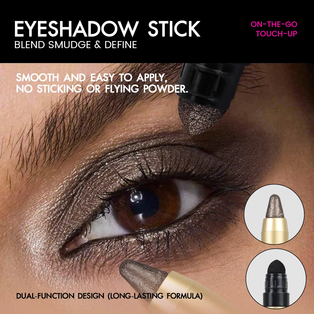 1PC Stunning Multi-color Eye Shadow Sticks - Long-lasting, Waterproof, Easy To Apply, Anti-smudge, Pearlescent Glitter Finish Zpaxo