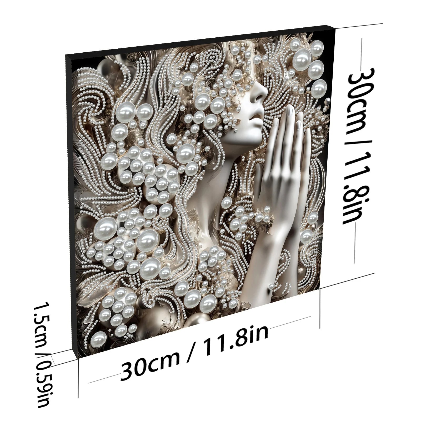 DIY Ladies Pearl Diamond Painting Gem Art 30x30cm Dots Paintings Zpaxo lady-2
