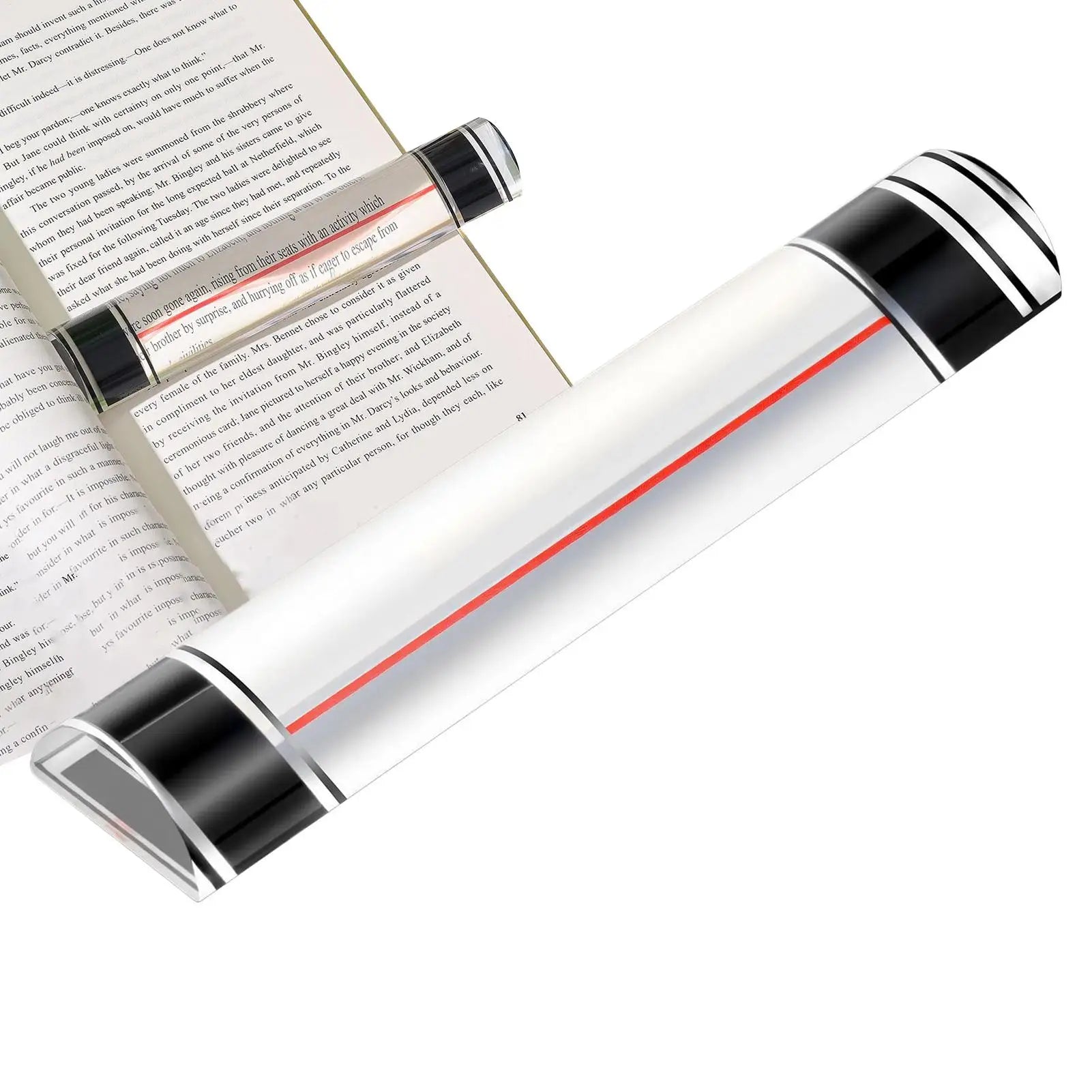 Magnifier Ruler with Sliding Markers Precise Guide Book Page Reading Magnifier for Small Prints Bible Document Newspaper Zpaxo