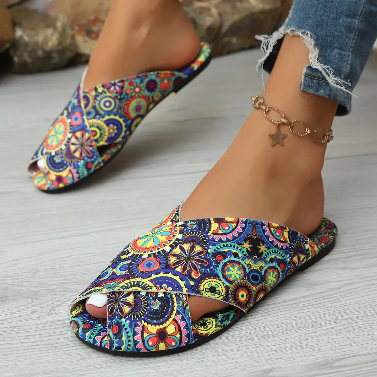 Women Anti-slip Shoes Summer Comfortable Open Toe Sandals Big Light