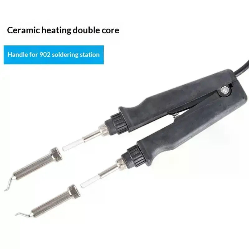 902 BGA Rework Soldering Station Double Electric Heating Clip Soldering Iron Tweezers Portable Desoldering Tweezers Support Tool Zpaxo