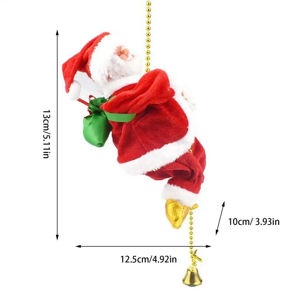 Santa Claus Climbing Rope Musical Electric Christmas Decor Holiday