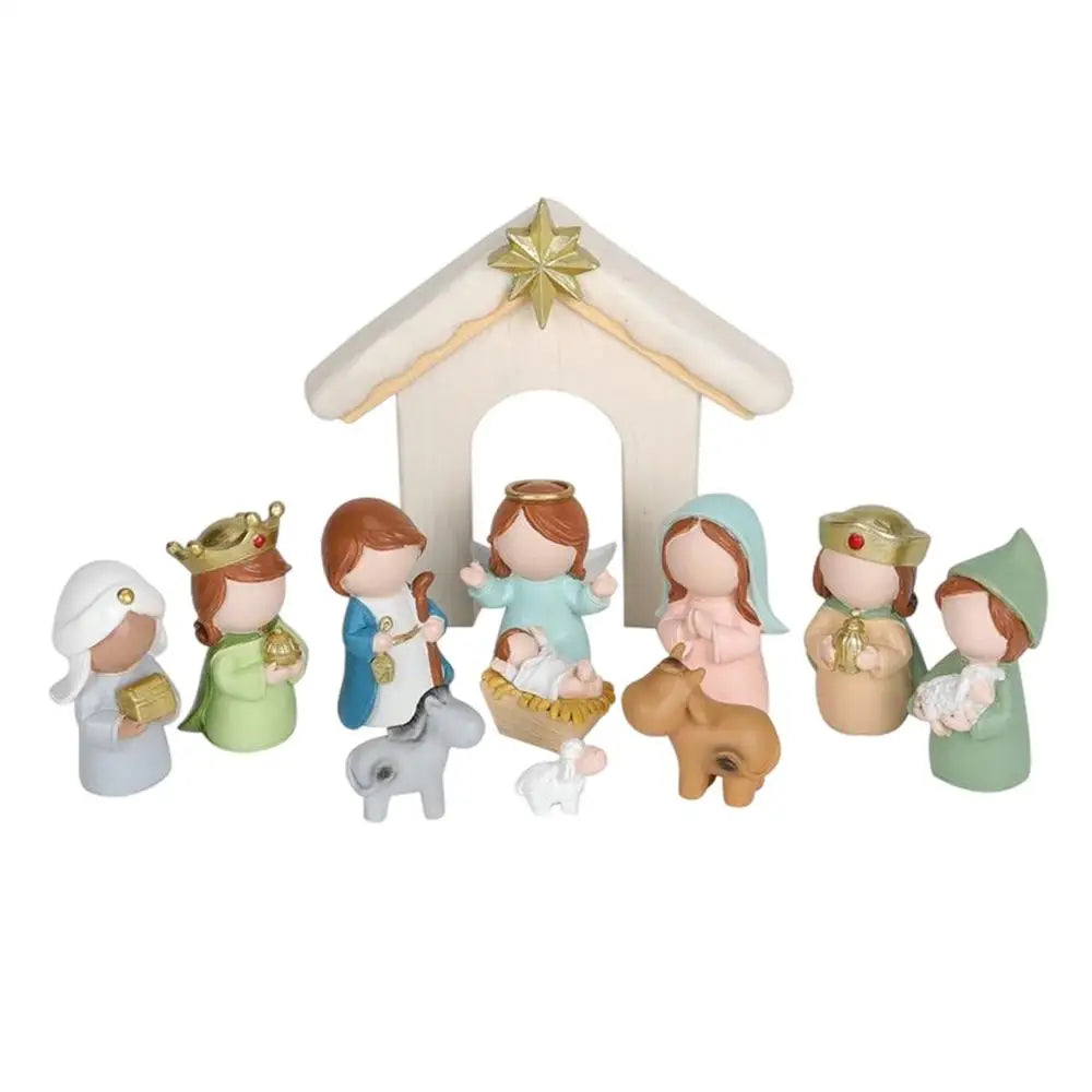 Christmas Nativity 12 Pieces Holy Family Manger Small Nativity Set Christmas Decor for Kids Adults Christian Desk Table Shelf Zpaxo A China Mainland
