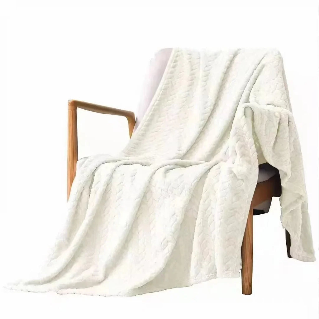 Winter Blanket Children's Home Fluffy Bed Adult Warm Solid Striped