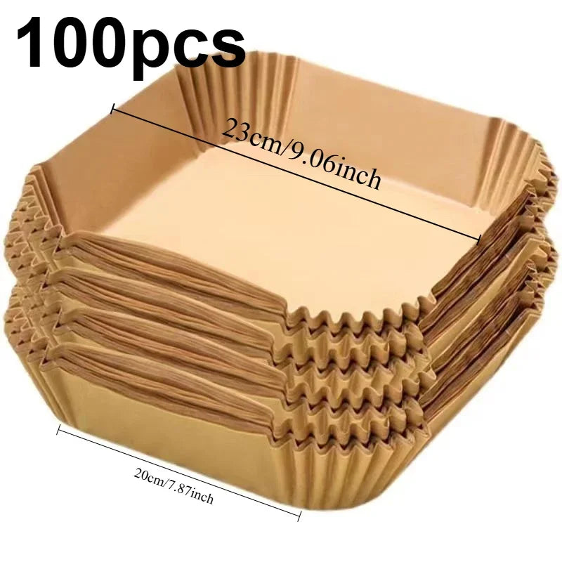 Air Fryer Paper Aerogrill Parchment Paper for Air Fryer Liner Airfryer Baking Cooking Paper Air Fryer Accessories Baking Tool Zpaxo Square-100pcs