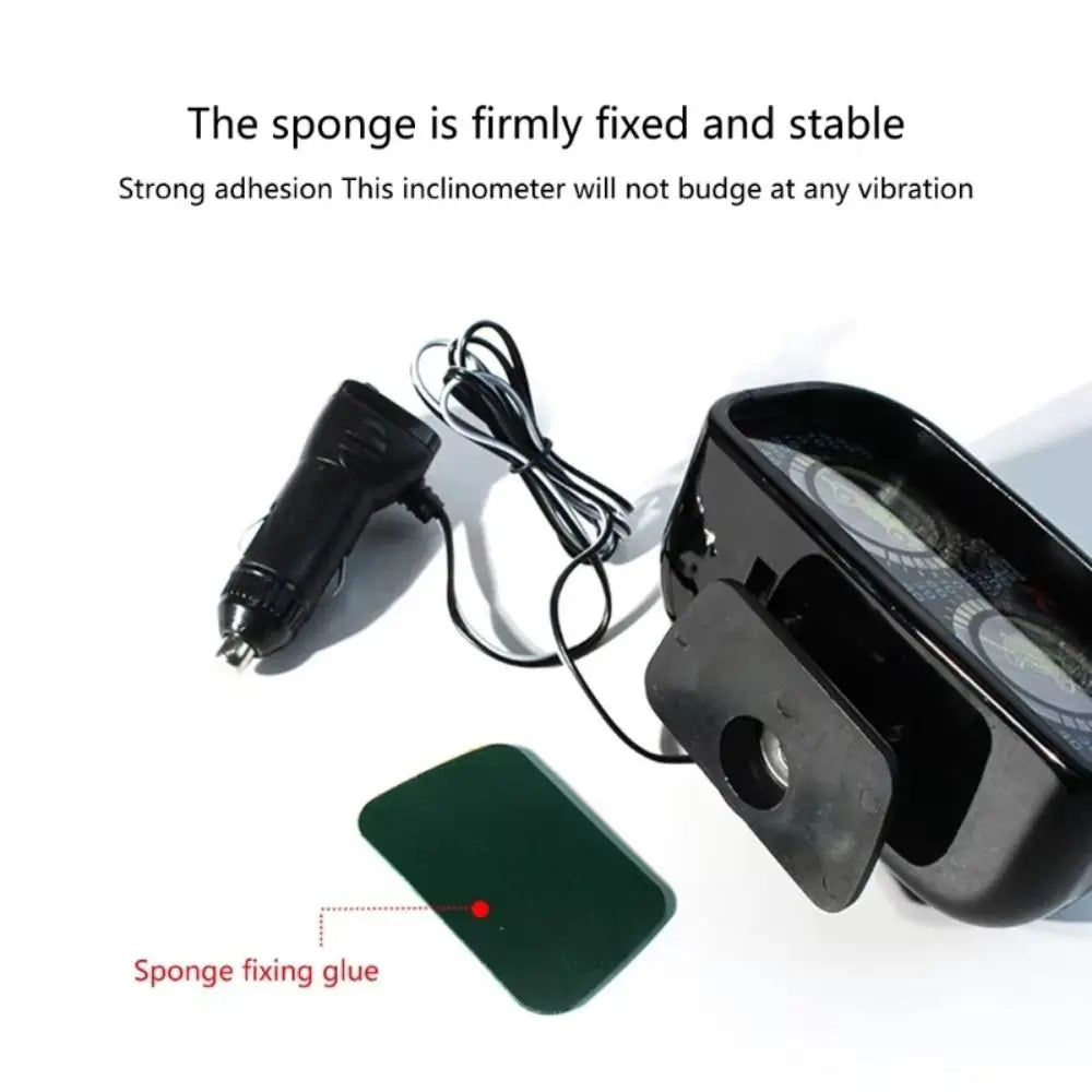 12V Car Level Tilt Gauge LED Light 360 Degree Adjustable Base Slope Zpaxo