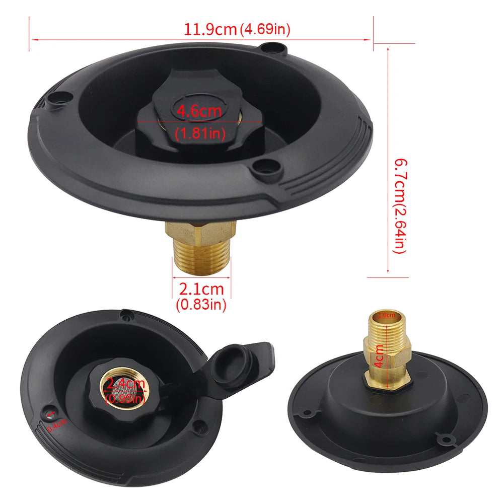 City Water Fill Inlet 3 NH Female 1 NPT Male Motorhome Camper RV