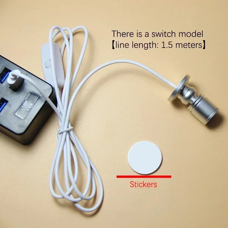 USB 5V Mini LED Spotlight – Rotatable Cabinet & Display Lamp