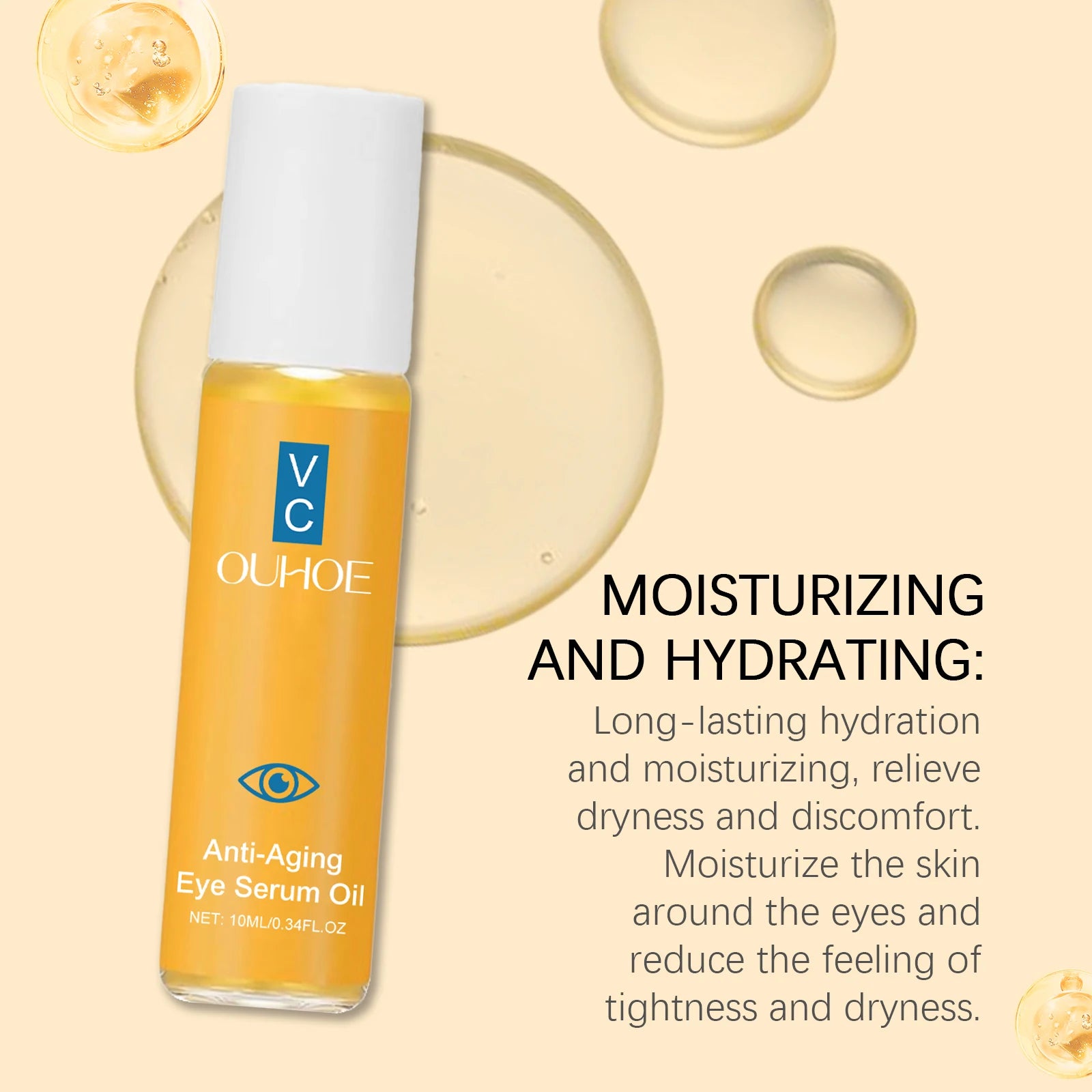 Anti Aging Eye Essence Oil Firming Brightening Reduce Wrinkle Fade Fine Lines Remove Puffiness Hydrating Smooth VC Eye Serum Oil Zpaxo