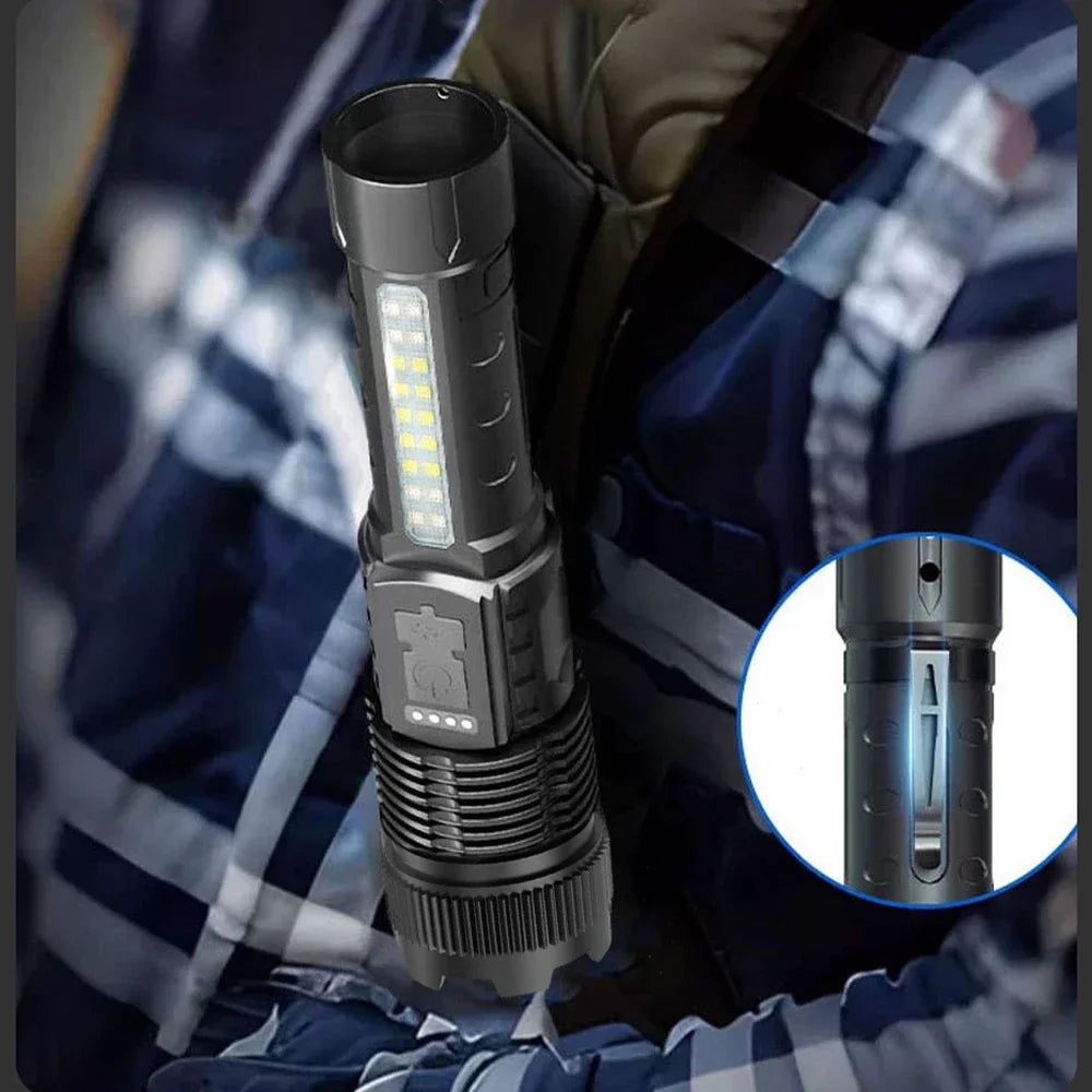 High Power LED Flashlight – USB Rechargeable Tactical Zoom Torch
