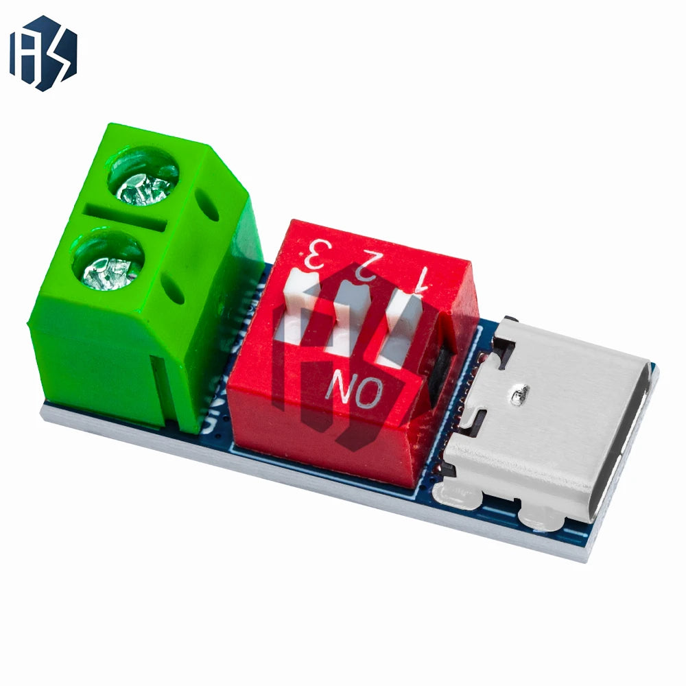 USB-C PD Trigger Module - Programmable 12V/9V Boost Converter with QC3.0/PD3.0 Support for Fast Charging, Laptop Power Supply Zpaxo