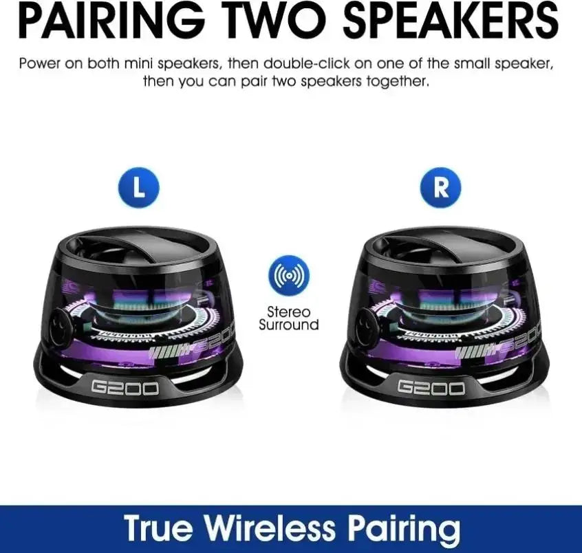 Portable Mini Travel Bluetooth Speaker With RGB Color Lighting Magnetic Speaker BT5.3 Mini Sound Box For iPhone Huawei OPPO VIVO Zpaxo