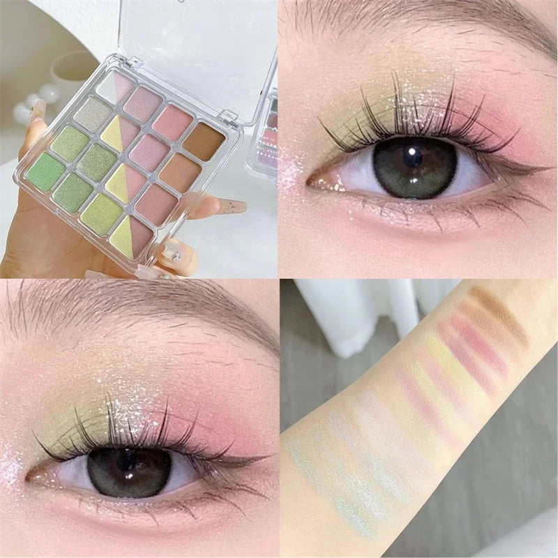 16Colors Matte Eyeshadow Palette Cute Pink Eye Make Up Palette Long Lasting Glitter Eye Shadows Korean Beauty Palette Makeup Zpaxo 04
