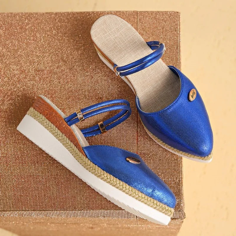 Women's Summer Fashion Espadrilles Closed Toe Wedge Sandals Buckle