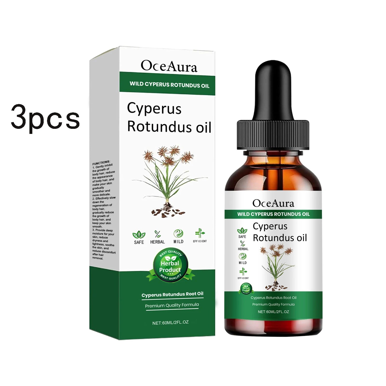 Cyperus Rotundus Hair Removal Care Oil Cyperus Rotundus Plant Oil Body Moisturizing Nourishing Hair Removal Care Oil 60ml Zpaxo 180ml boxed