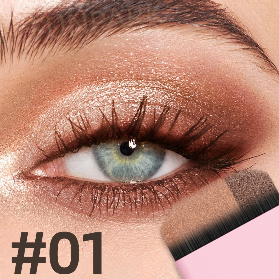 Two-color Glitter Eye Shadow Double Small Box Lazy Easy Use Long