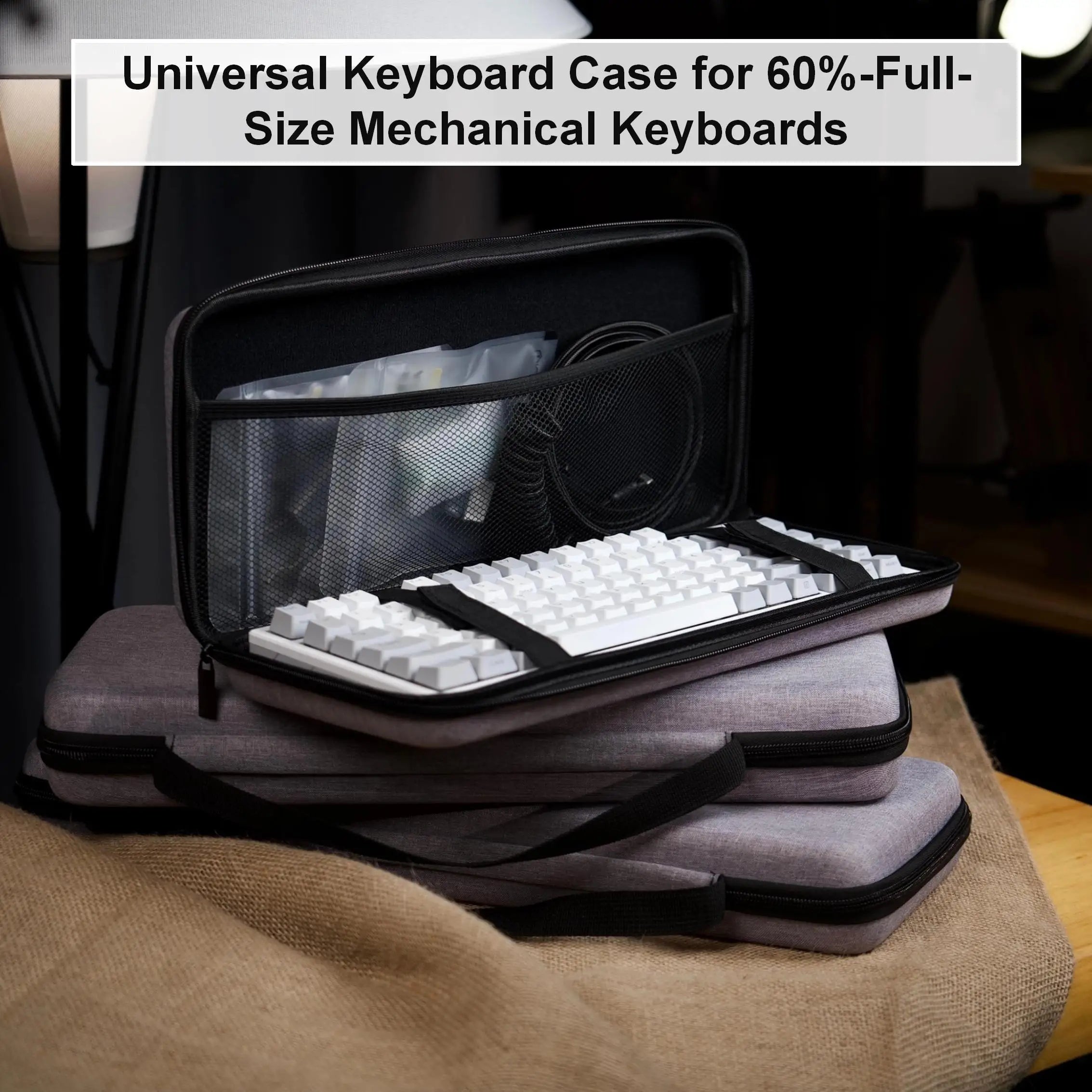 EVA Hard Keyboard Storage Bag Large Capacity Thickened Keyboard Protective Bag Water-Resistant Dustproof Keyboard Storage Case Zpaxo